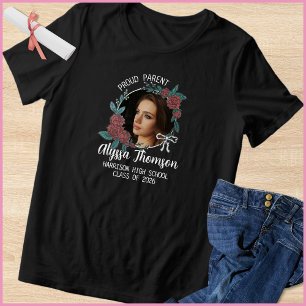 Camiseta Fotos do Orgulhoso Pai/Mãe da Turma de 2026 do Ens