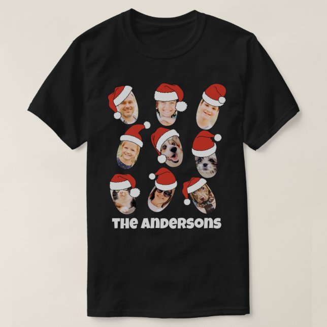 Camiseta Fotos Modernas, Cute Engraçado, Santa Hats Nove Fa (Frente do Design)