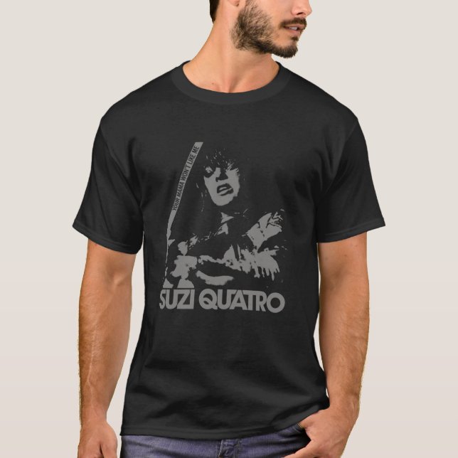 Camiseta Fotos Suzi Quatro Estilo 2 preto (Frente)