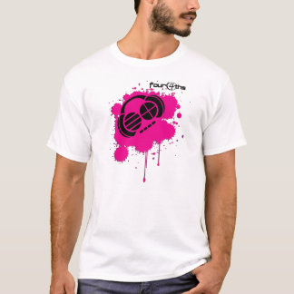 Camiseta Four4ths:: Logotipo do splatter do rosa e do preto