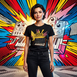 Camiseta Four Oscillators, Zero Restraint – Pop-Art Synth