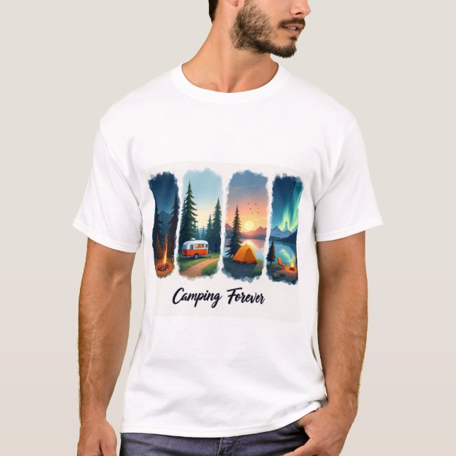 Camiseta Four Seasons Camping - Nature Lover's Delight (Frente)