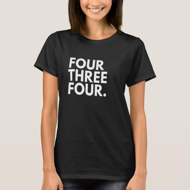 Camiseta FOUR THREE FOUR Area Code 434 Lynchburg VA Virgini (Frente)