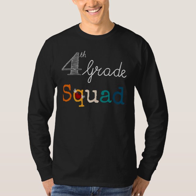 Camiseta Fourth 4th Grade Squad Teacher Student Back To Sch (Frente)
