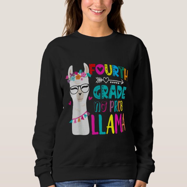 Camiseta Fourth 4th Grade Teacher Back To School No Prob Ll (Frente)