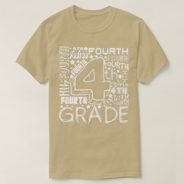 Camiseta Fourth Grade Doodle Back To School Student Teacher (Frente do Design)