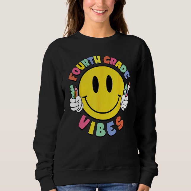 Camiseta Fourth Grade Vibes Teacher Kid 4th Grade Team Back (Frente)