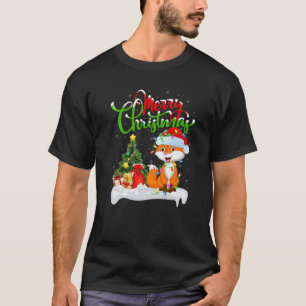 Camiseta Fox Amante de os animais Engraçado Xmas Iluminação
