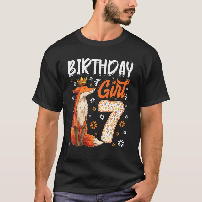 Camiseta Fox Animal 7 Aniversário Rapariga Raposa B Dia 7 A (Frente)