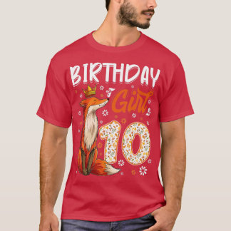 Camiseta Fox Animal Lovers 10th Birthday Girl Fox Bday 10 y