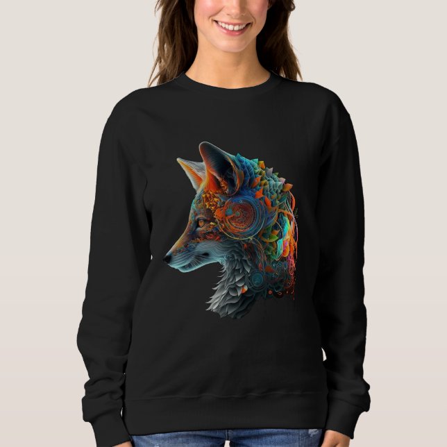 Camiseta Fox Animal Motif Fantasy Colourful Fox (Frente)