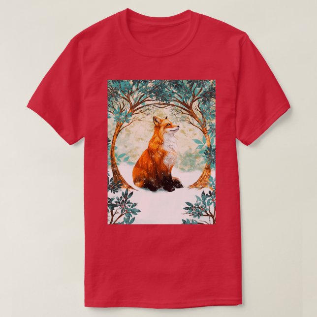 Camiseta Fox Art Winter SKY (Frente do Design)