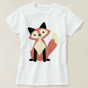Camiseta Fox bonito da Cabeça-inclinação