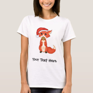 Camiseta Fox bonito do biscoito que veste um chapéu do