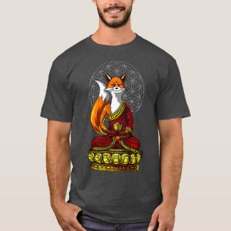 Camiseta Fox Buddha Zen Yoga Meditação Flor Da Vida
