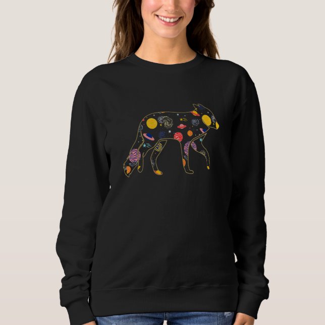 Camiseta Fox  Celestial Animals Space Aesthetic Solar Plane (Frente)