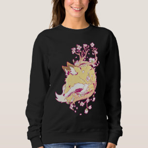 Camiseta Fox Cherry Blossom Fllower Japonês