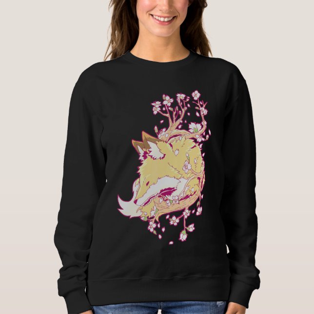 Camiseta Fox Cherry Blossom Fllower Japonês (Frente)