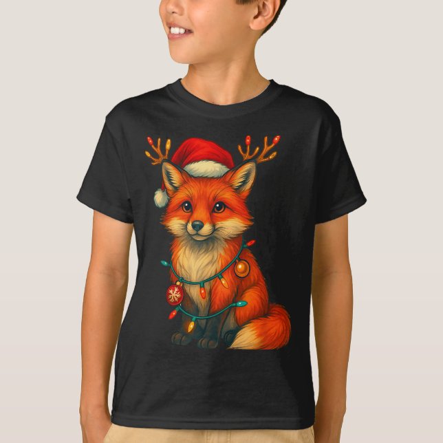Camiseta Fox Christmas Lights Xmas  (Frente)