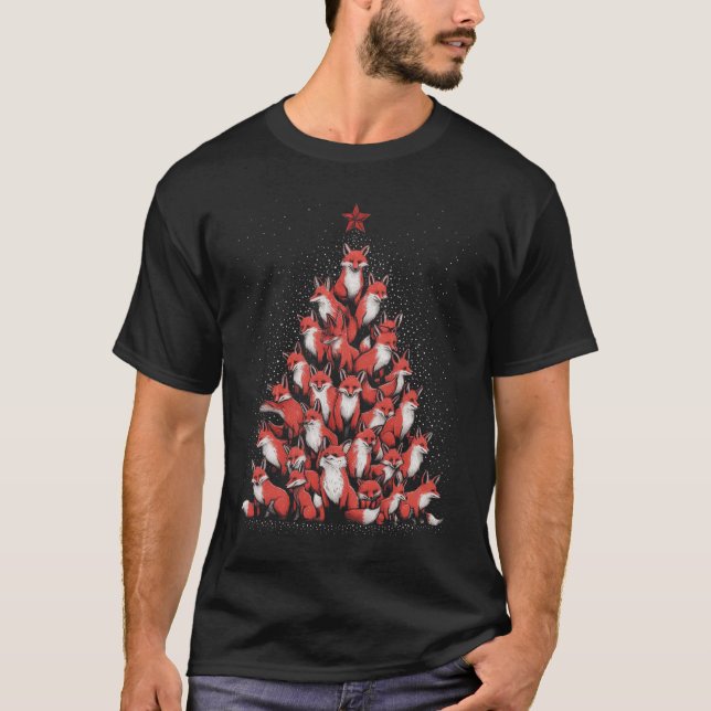 Camiseta Fox Christmas Tree Fox Xmas Tree Women &amp; Boys (Frente)