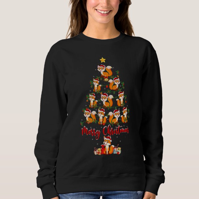 Camiseta Fox Christmas Tree Lights Santa Fox Xmas (Frente)