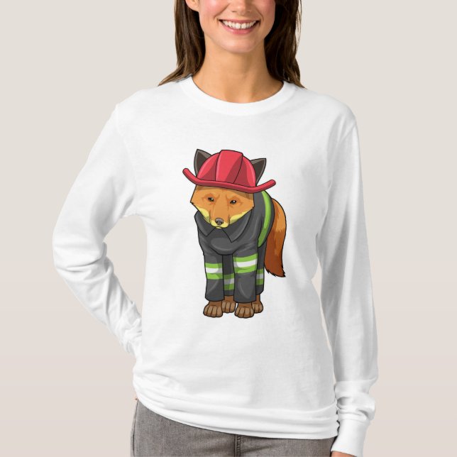 Camiseta Fox como Bombeiro com Capacete (Frente)
