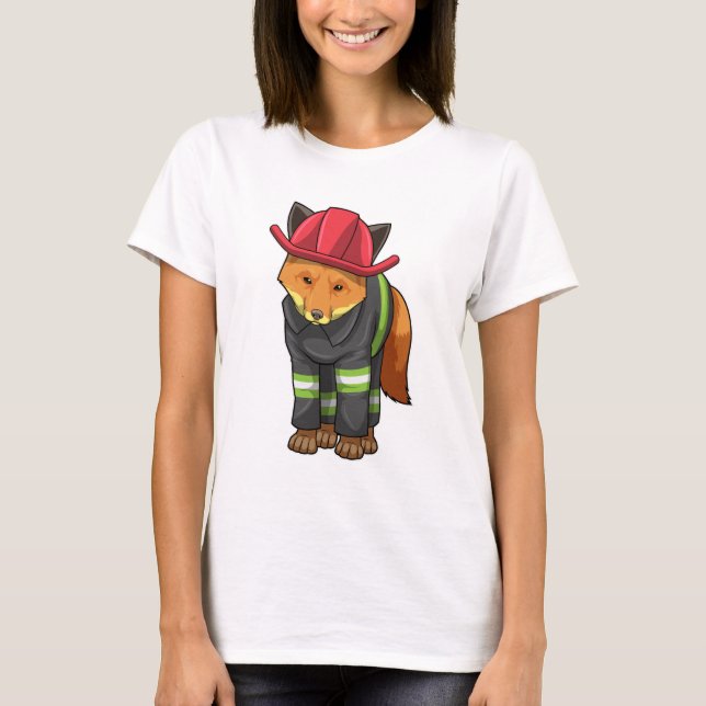 Camiseta Fox como Bombeiro com Capacete (Frente)