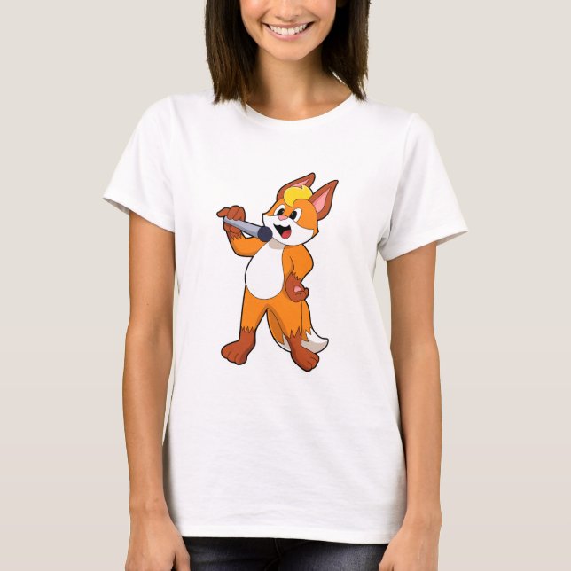 Camiseta Fox como Cantor com Microfone (Frente)