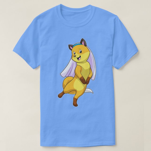 Camiseta Fox como Noiva com Veil 2 (Frente do Design)