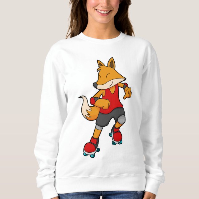 Camiseta Fox como Patinador com skates Roller (Frente)