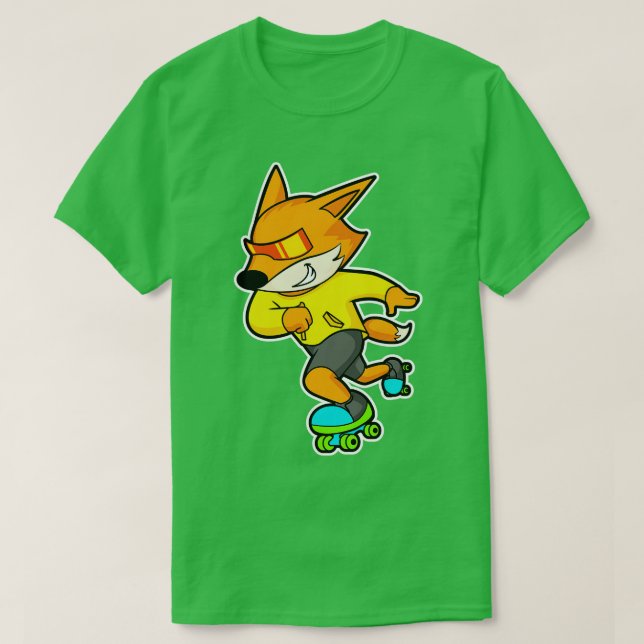 Camiseta Fox como Patrocinador com skates de Rolagem 1 (Frente do Design)