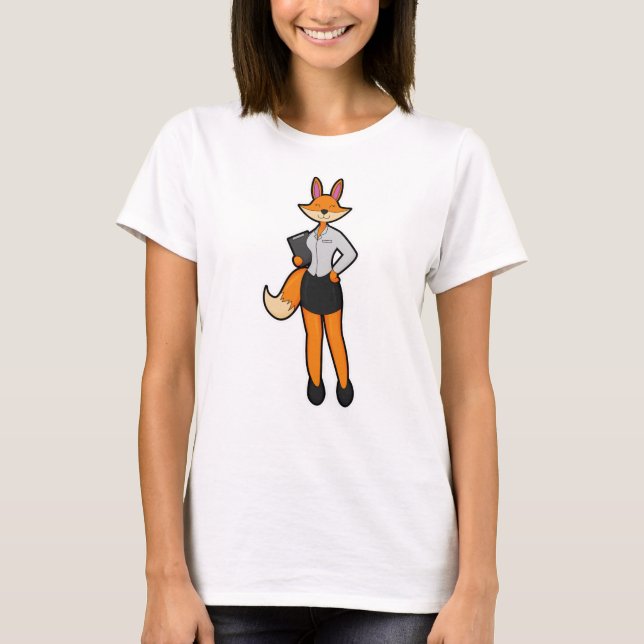 Camiseta Fox como Secretário com Notepad (Frente)