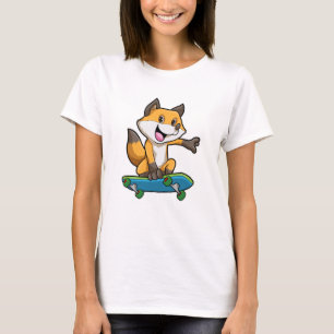 Camiseta Fox como skater com skate