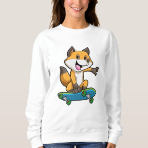 Camiseta Fox como skater com skate