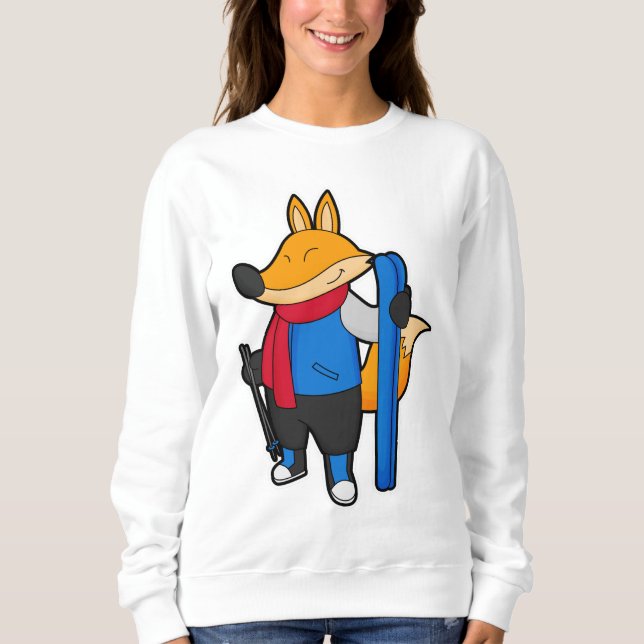 Camiseta Fox como Skier com Esqui (Frente)