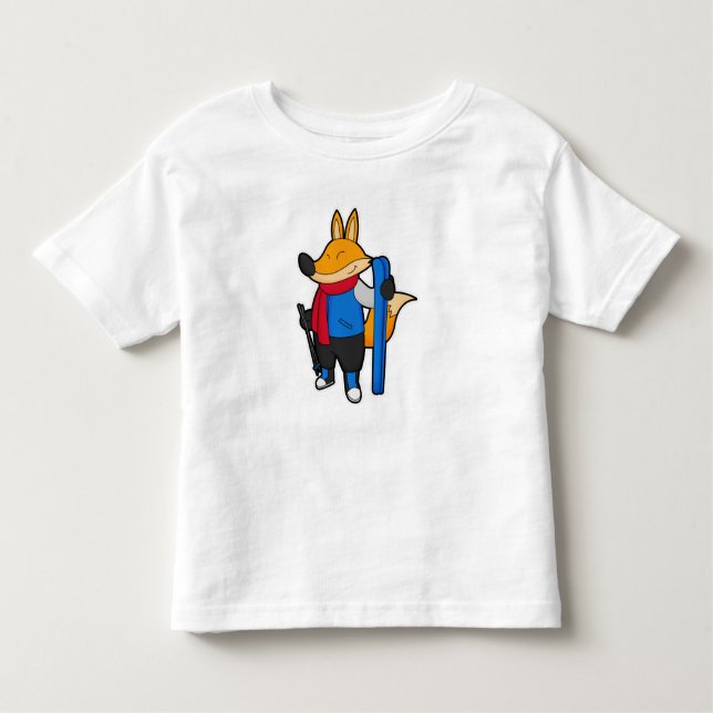 Camiseta Fox como Skier com Esqui (Frente)