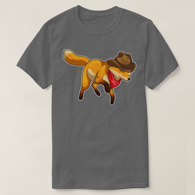 Camiseta Fox Cowboy Chapéu (Frente do Design)