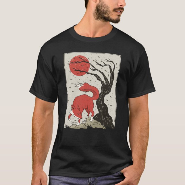 Camiseta Fox de Estilo Japonês (Frente)