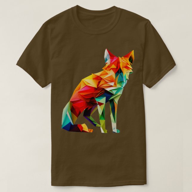 Camiseta Fox de Origami Reproduzível (Frente do Design)