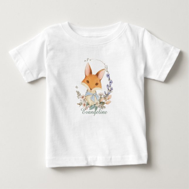 Camiseta Fox de Vintage com Aquarela (Frente)