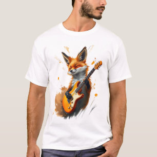 Camiseta Fox engraçada na guitarra