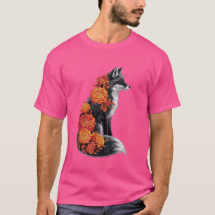 Camiseta Fox Flowers Animal Natureza Selvagem Fox Floral