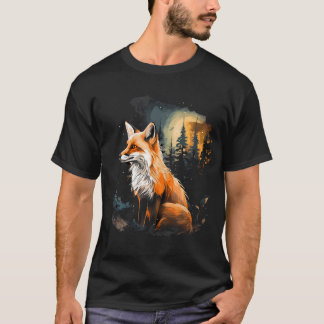 Camiseta Fox Forest Nature Lover Montanhas Caminhando Campa