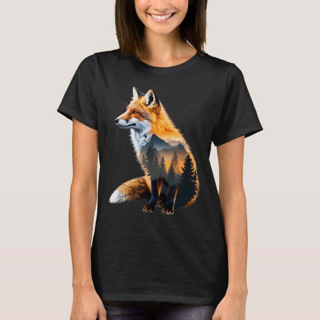 Camiseta Fox Forest Nature Lover Mountains Hiking Camng Bus (Frente)