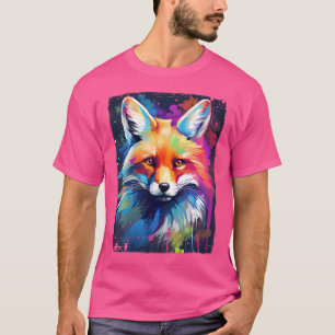 Camiseta Fox Fox Desenhada Mão Desenhada Fox Pintura Fox Lo