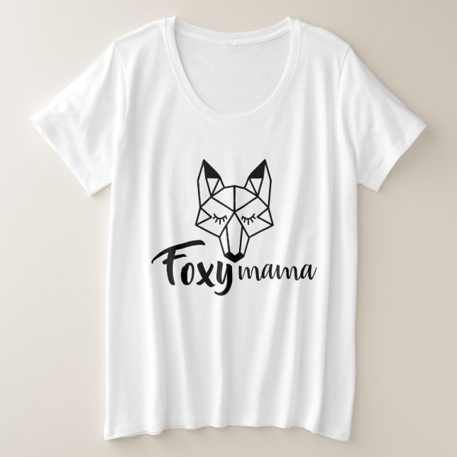 Camiseta Fox Foxy Mama Geométrica (Frente do Design)