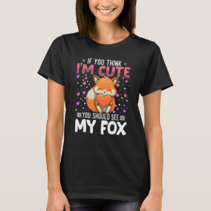 Camiseta Fox Heart Dia de os namorados Animal Para Mulheres