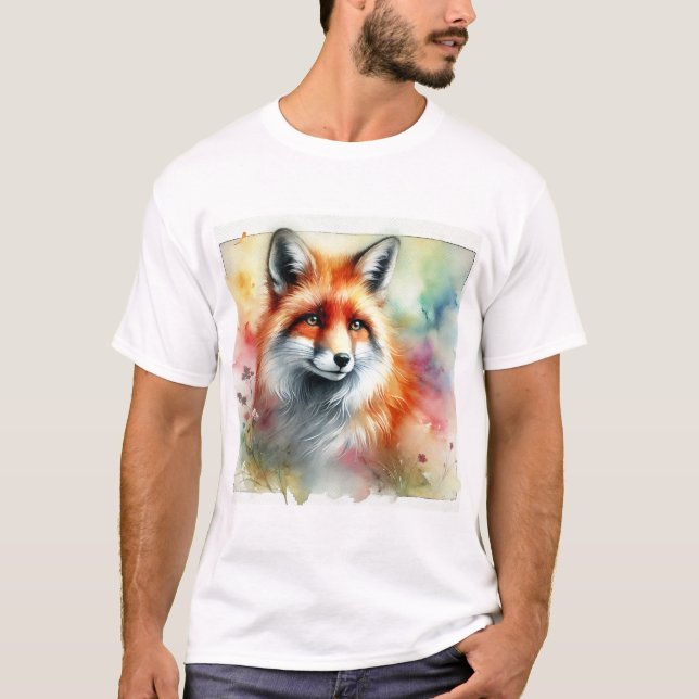 Camiseta Fox in the Serene Forest 230924AREF126 - Watercolo (Frente)