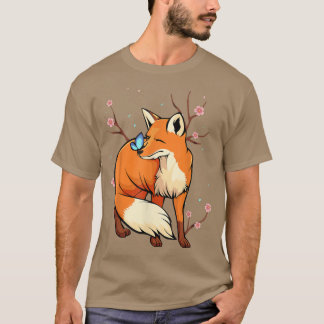 Camiseta Fox Japanese Cherry Blossom Flower Vintage Sakura 