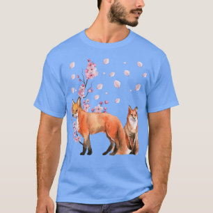 Camiseta Fox Japonês Aestética Chersom Flor Flor Vinta